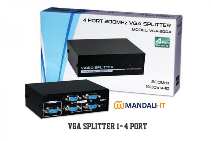 4 Port 200 MHz VGA Video Splitter